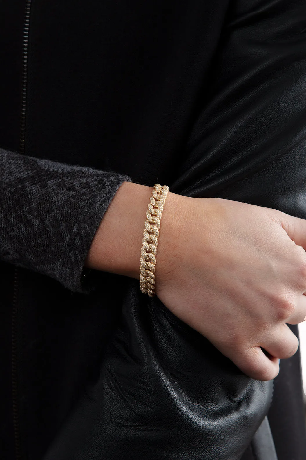 14KY Diamond Curb Link Bracelet