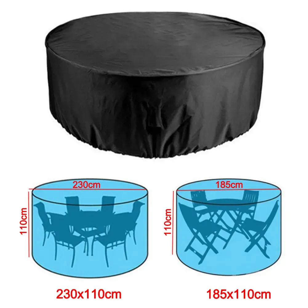 180*95 Round Cover Round Outdoor Garden Furniture Cover Waterproof Oxford Protective Furniture Rain and Snow Dust Cover