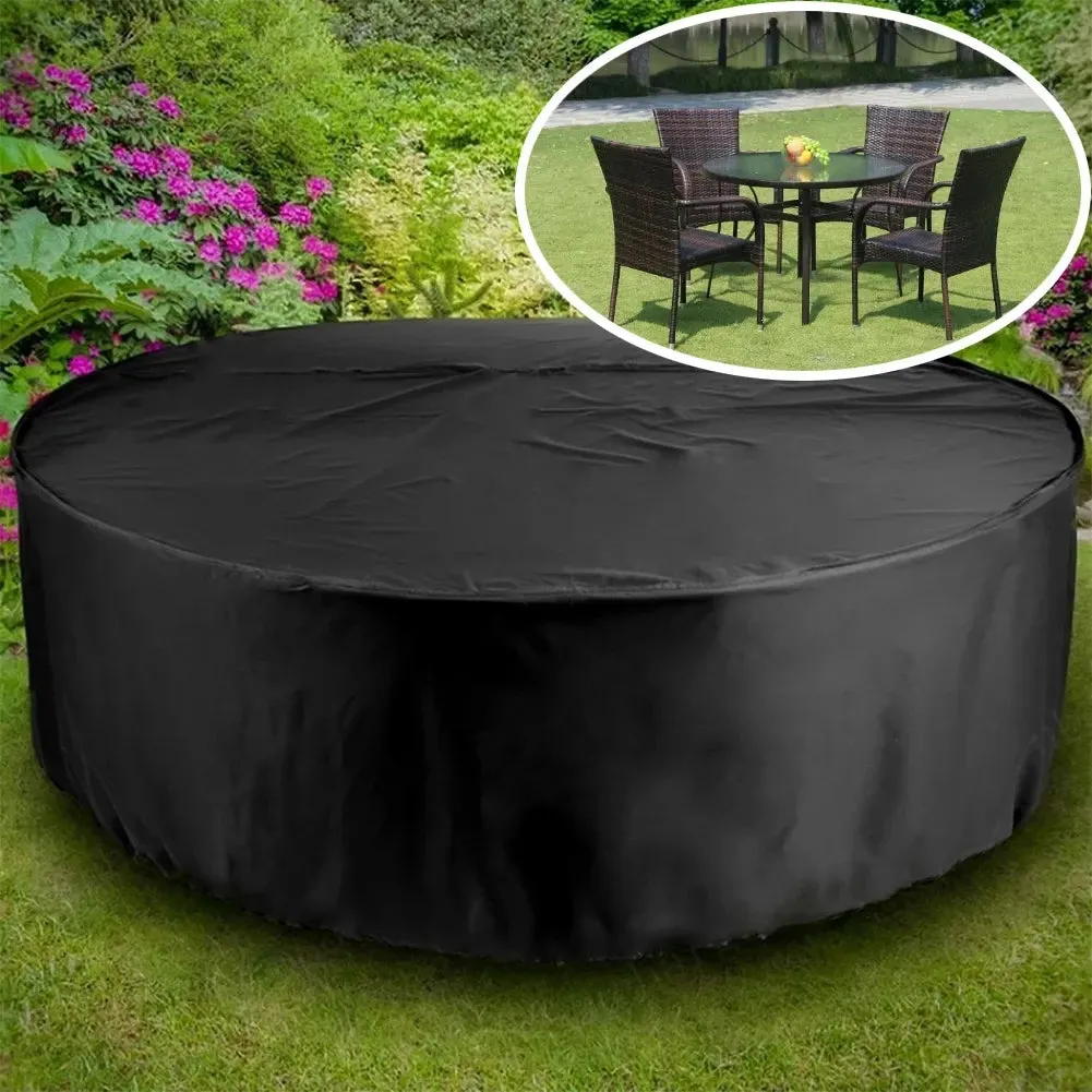 180*95 Round Cover Round Outdoor Garden Furniture Cover Waterproof Oxford Protective Furniture Rain and Snow Dust Cover