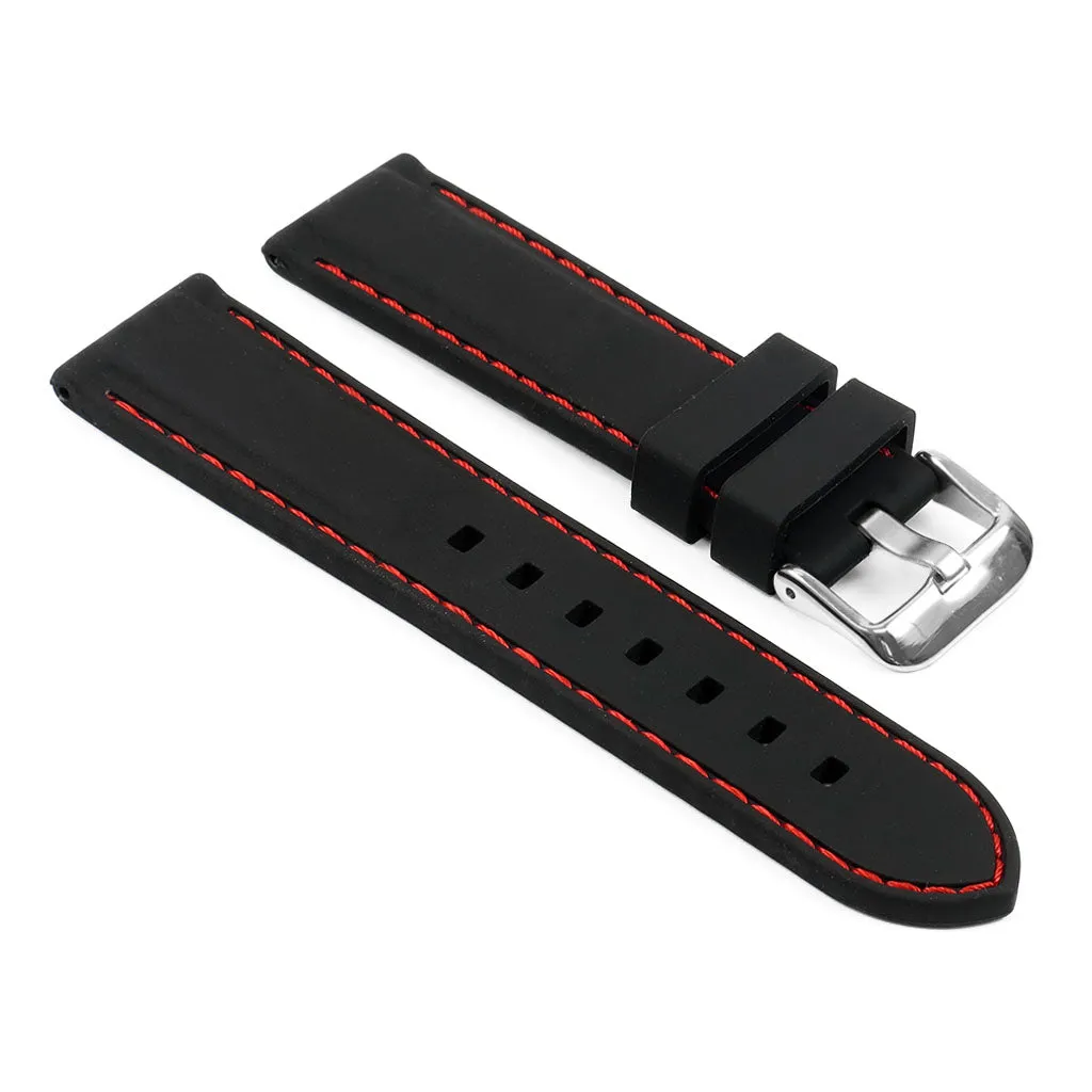 18mm Rubber Smart Watch Strap w/ Stitching