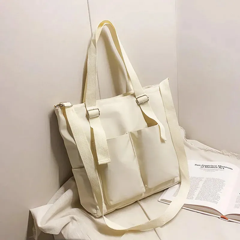 2022 new Women's Bag Shopper Simple Fashion Zipper Handbags Nylon Waterproof  Large Capacity Tote Shoulder Bags For Women