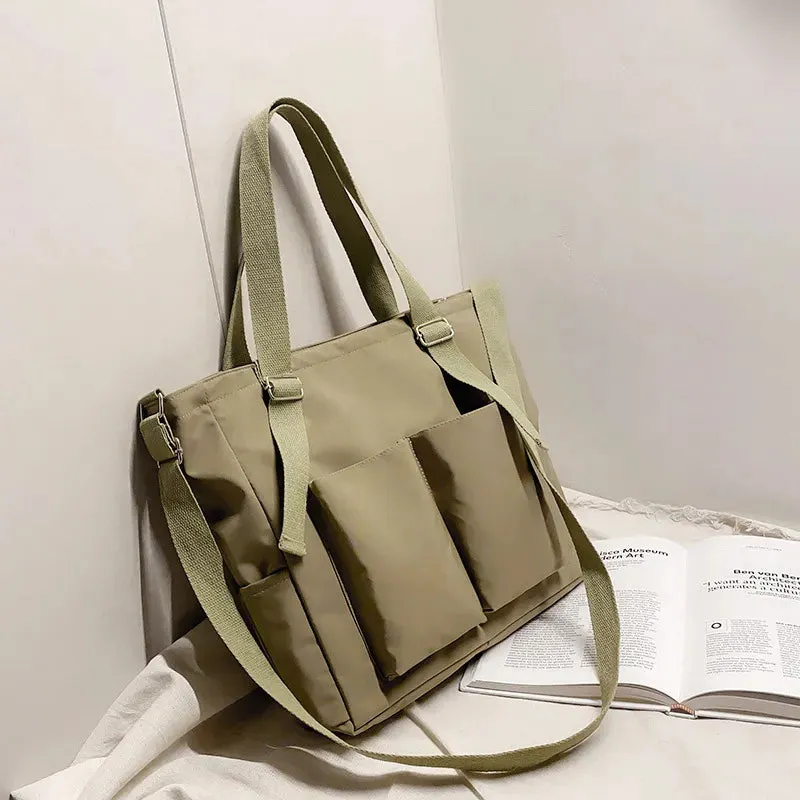 2022 new Women's Bag Shopper Simple Fashion Zipper Handbags Nylon Waterproof  Large Capacity Tote Shoulder Bags For Women