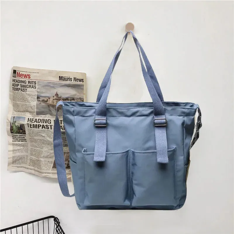 2022 new Women's Bag Shopper Simple Fashion Zipper Handbags Nylon Waterproof  Large Capacity Tote Shoulder Bags For Women