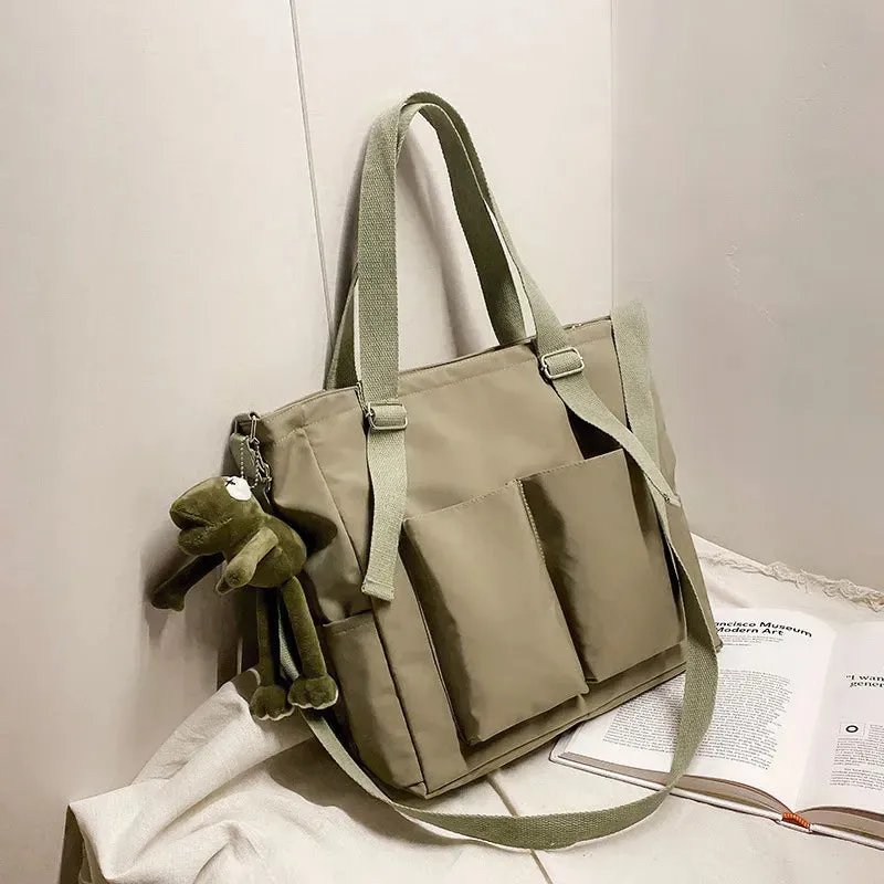 2022 new Women's Bag Shopper Simple Fashion Zipper Handbags Nylon Waterproof  Large Capacity Tote Shoulder Bags For Women