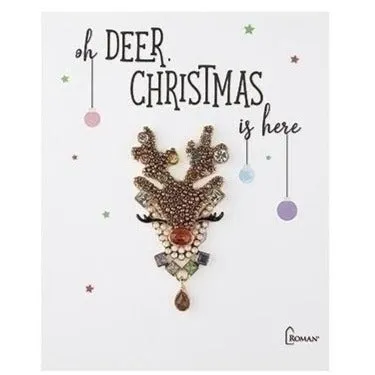 2.5" Crystal Reindeer Pin