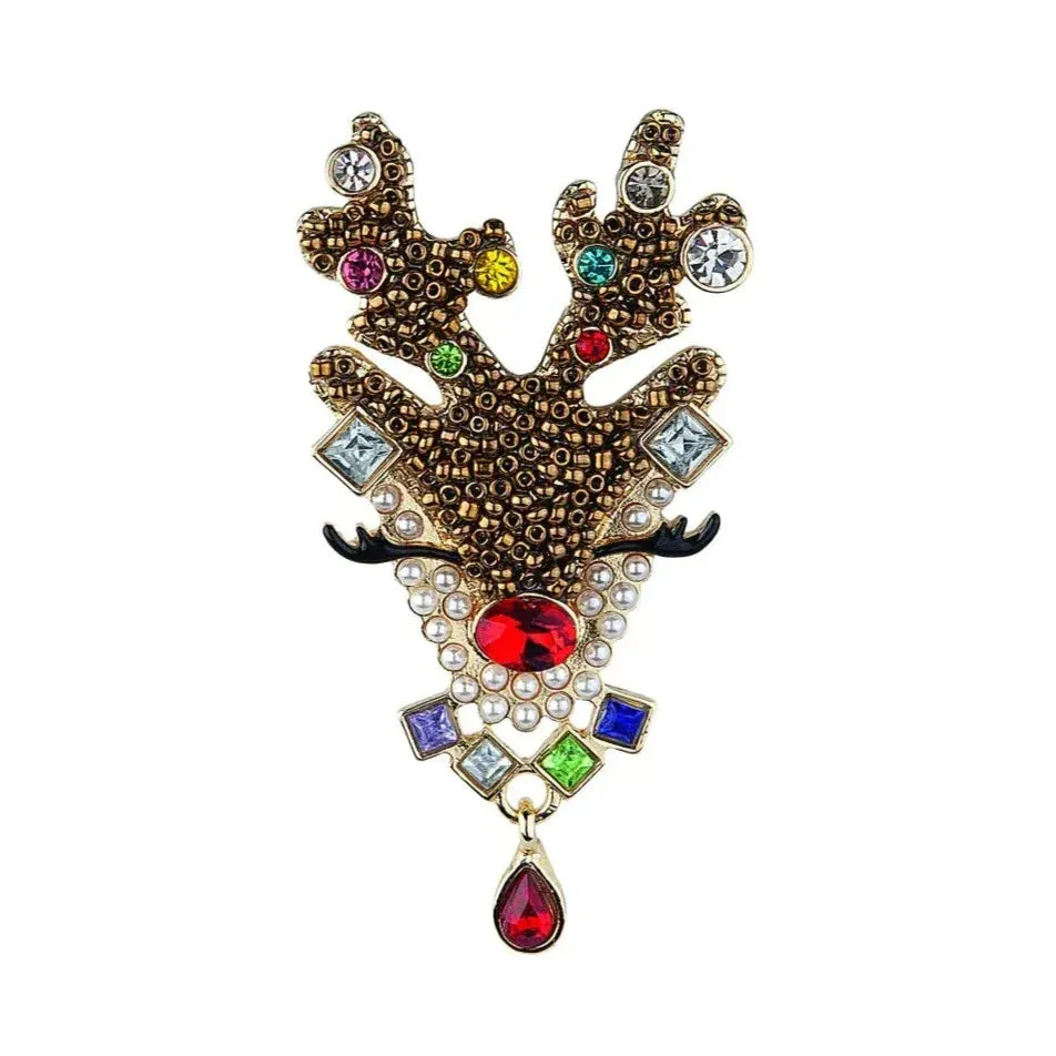2.5" Crystal Reindeer Pin
