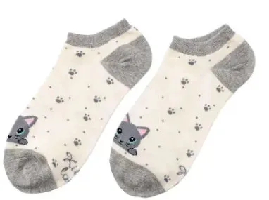5 Pairs Curly Cat Socks