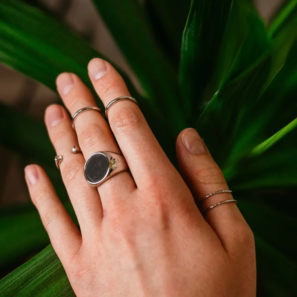 5 Piece Silver Minimalist Stacking Boho Silver Dainty Ring Set