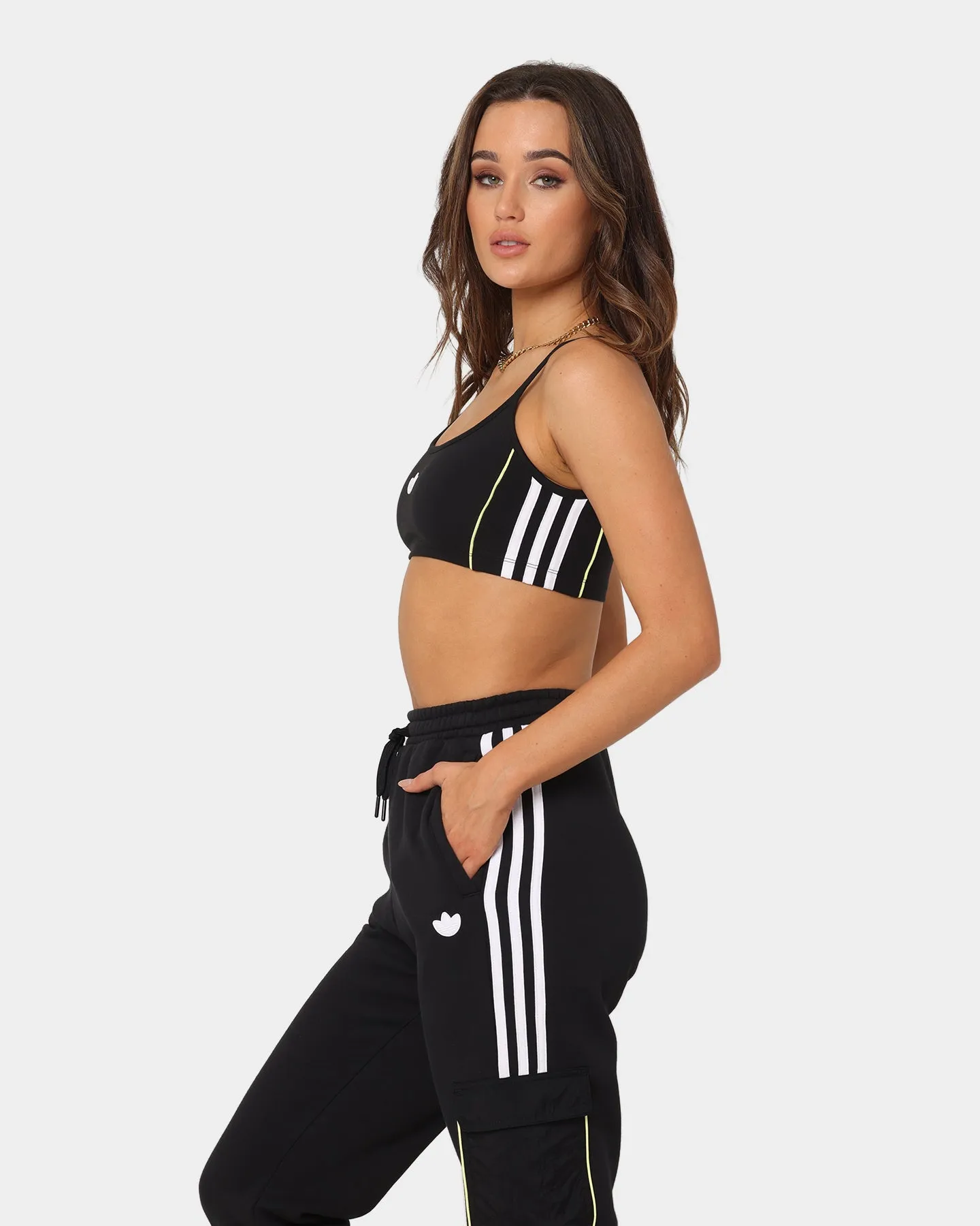 Adidas Women's Piping Logo Bra Top Black
