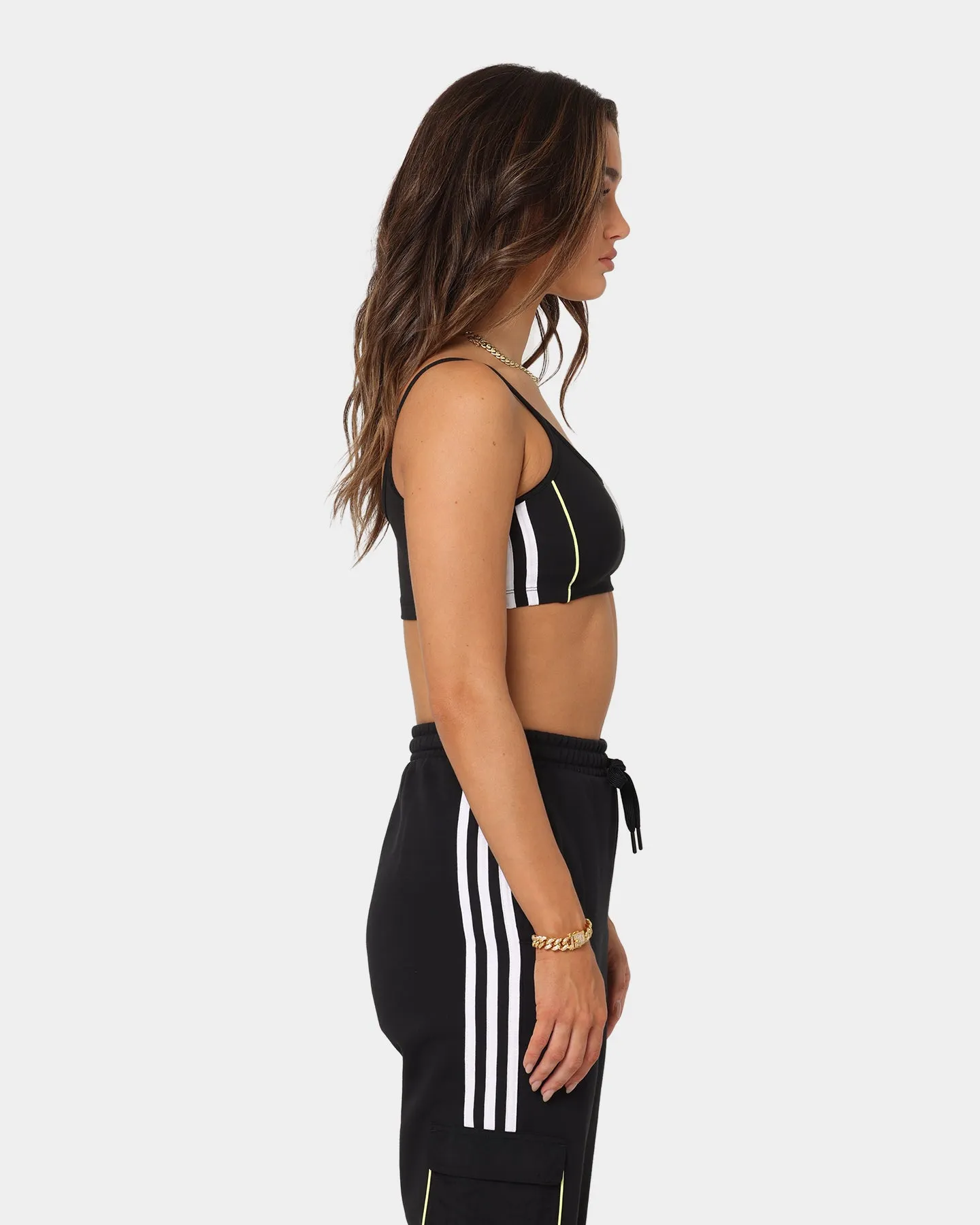 Adidas Women's Piping Logo Bra Top Black