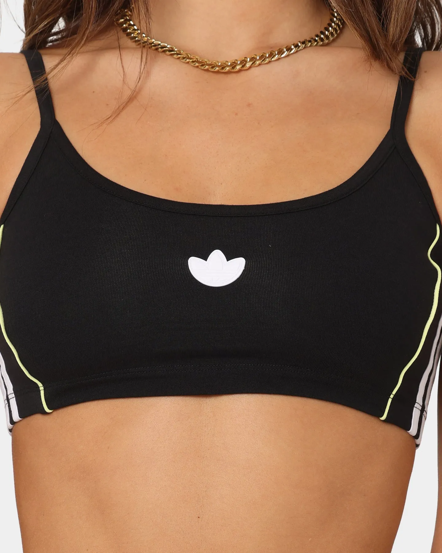 Adidas Women's Piping Logo Bra Top Black