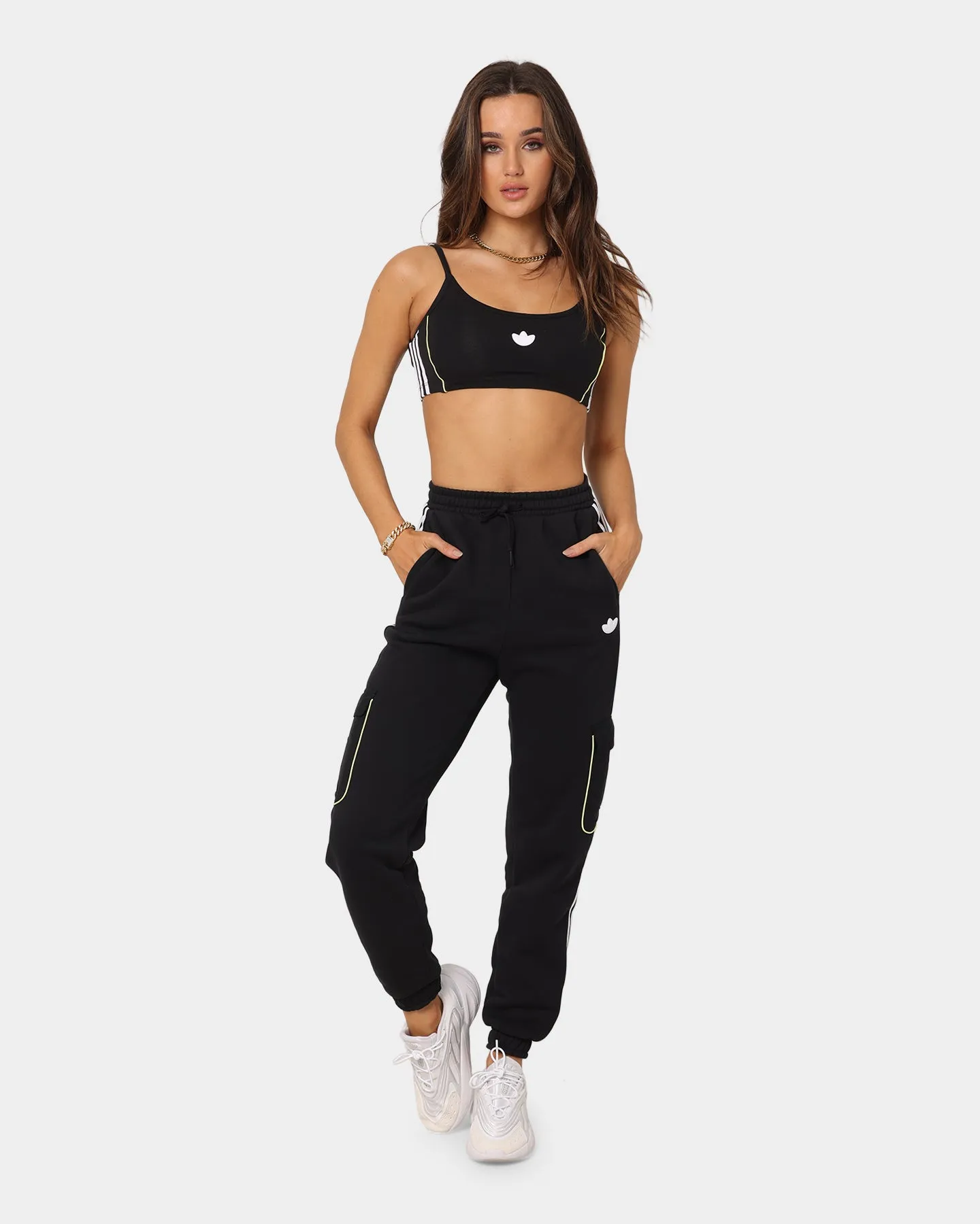 Adidas Women's Piping Logo Bra Top Black