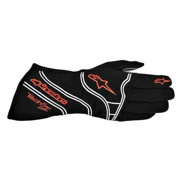 ALPINESTARS TECH 1 Z GLOVE BLACK FLUOR ORANGE SZ S