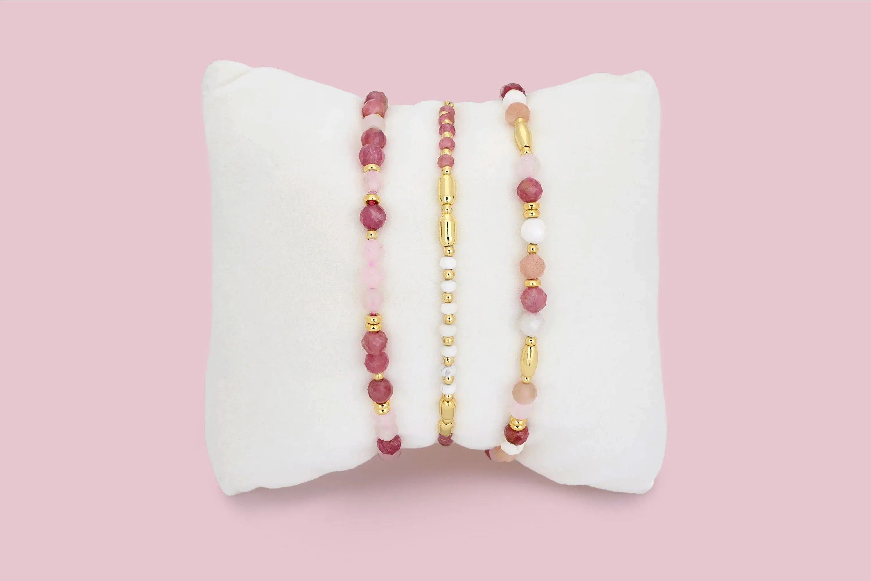 Andros 3 Layer Gemstone Bracelet Stack