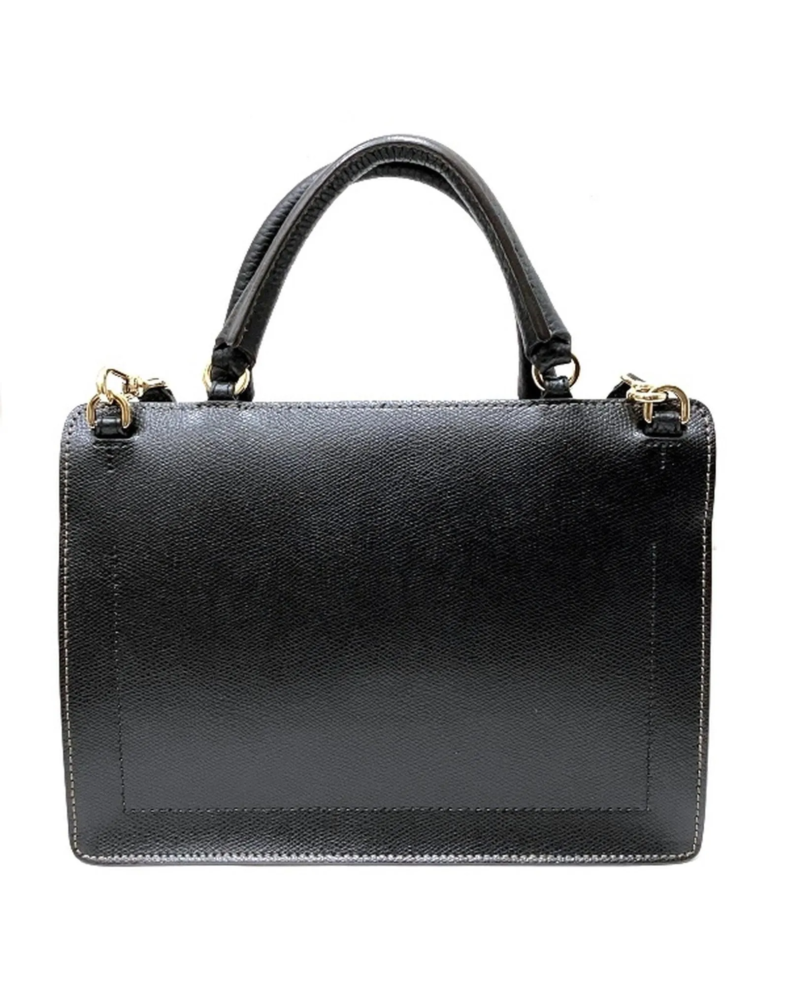 Authentic Black Leather 2WAY Handbag for Women - Good Condition