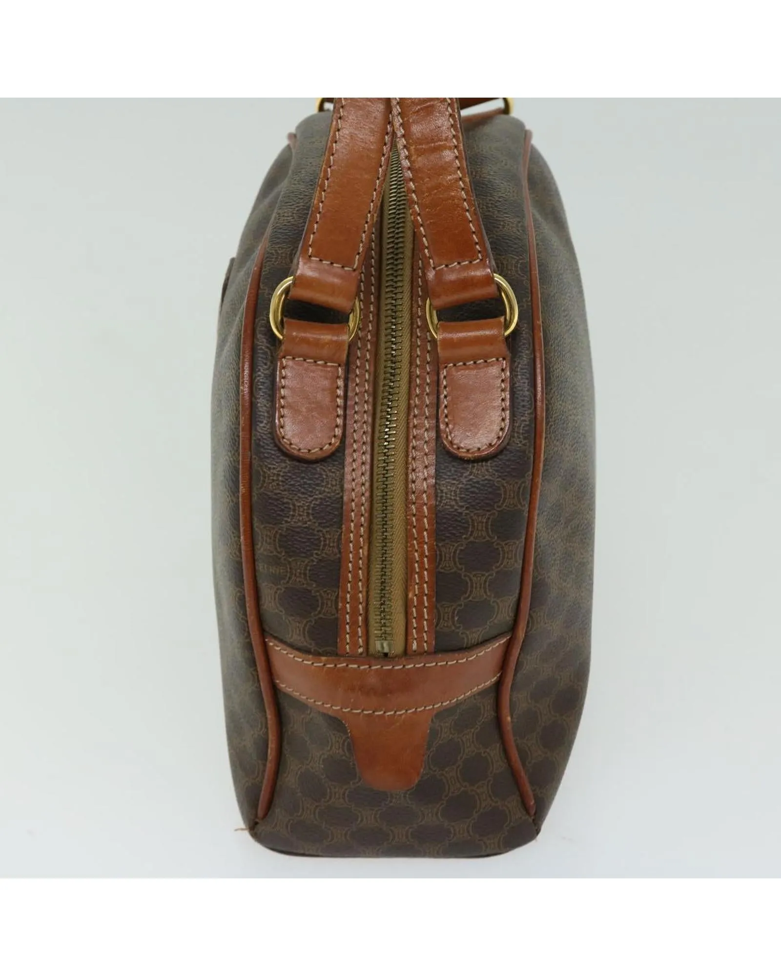 Authentic Brown Canvas Hand Bag with Unique Design