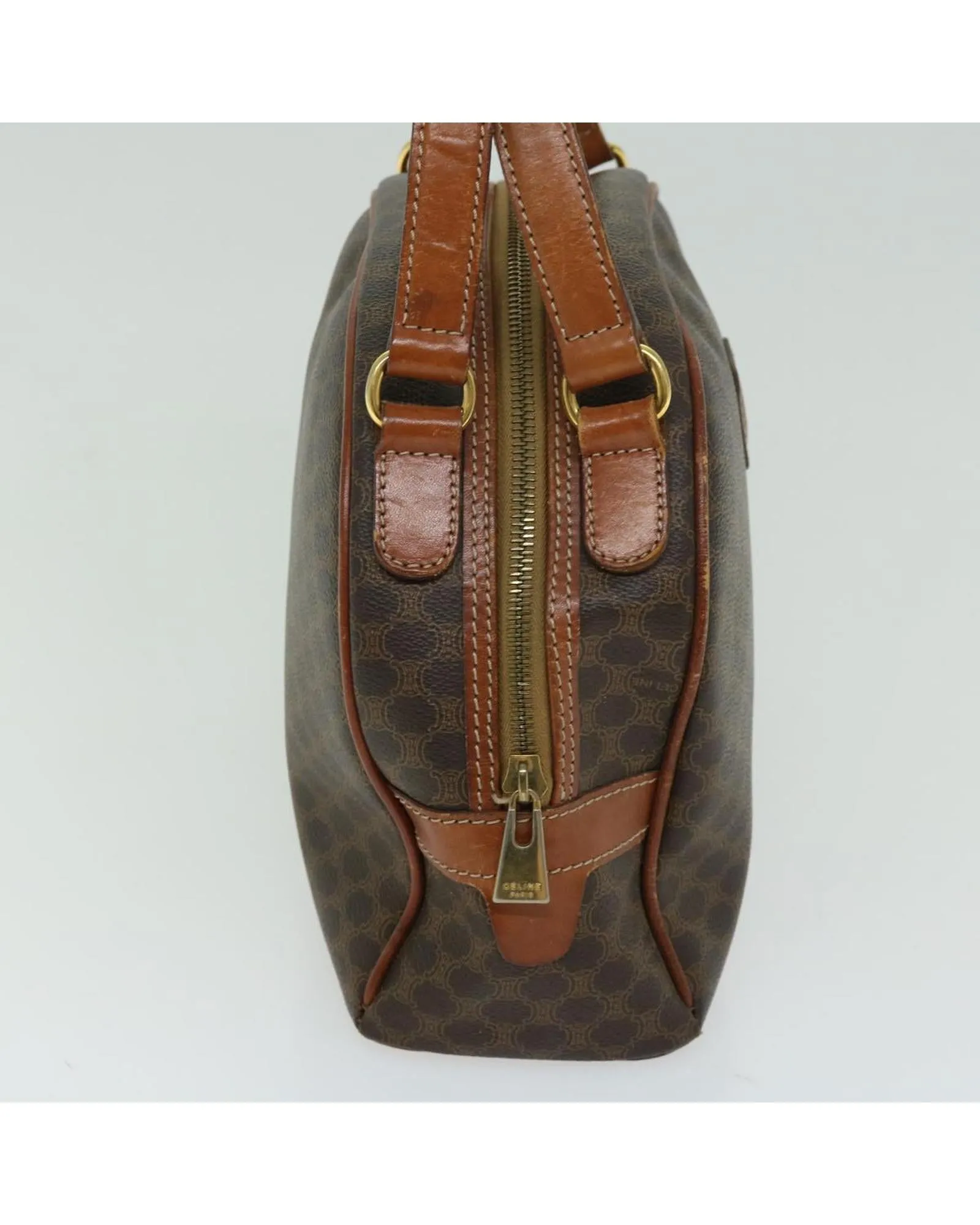 Authentic Brown Canvas Hand Bag with Unique Design