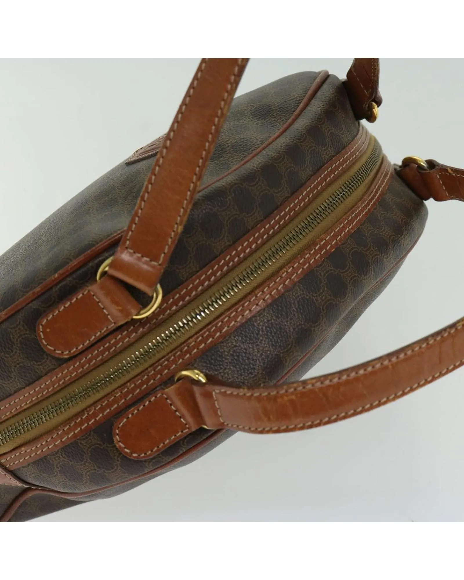 Authentic Brown Canvas Hand Bag with Unique Design