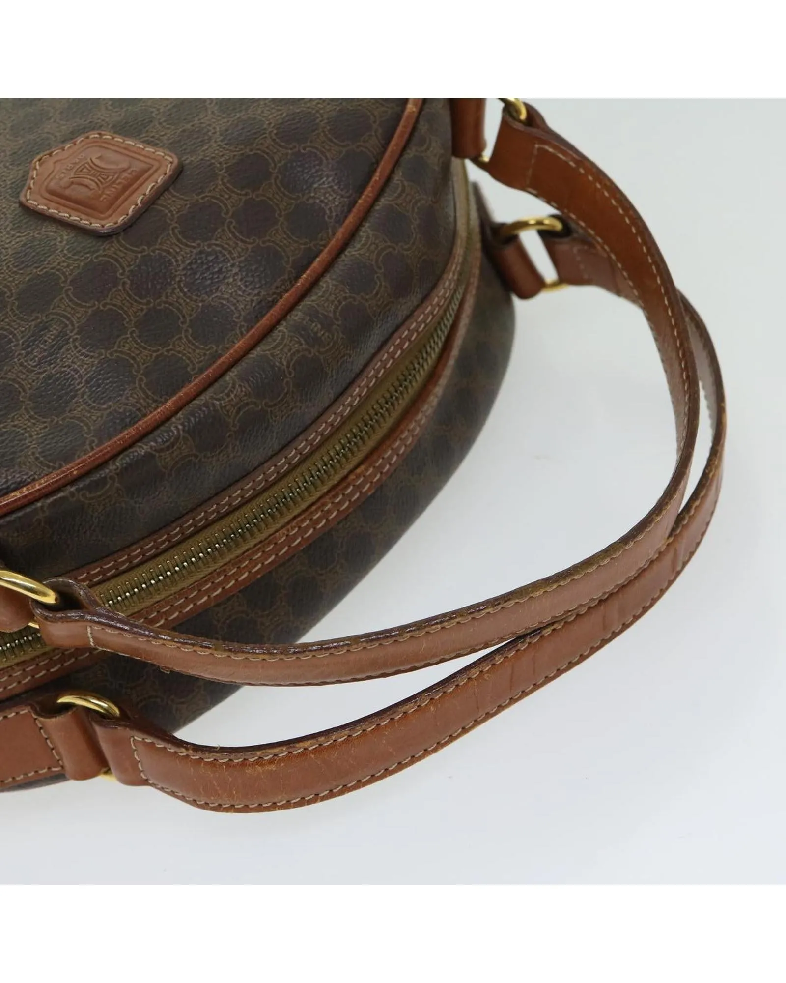 Authentic Brown Canvas Hand Bag with Unique Design