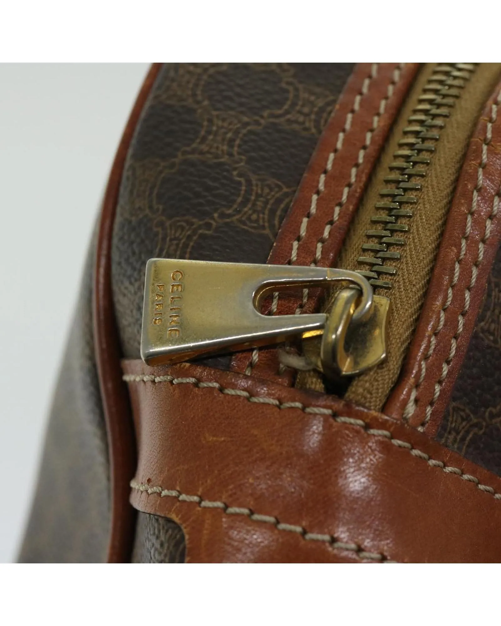 Authentic Brown Canvas Hand Bag with Unique Design