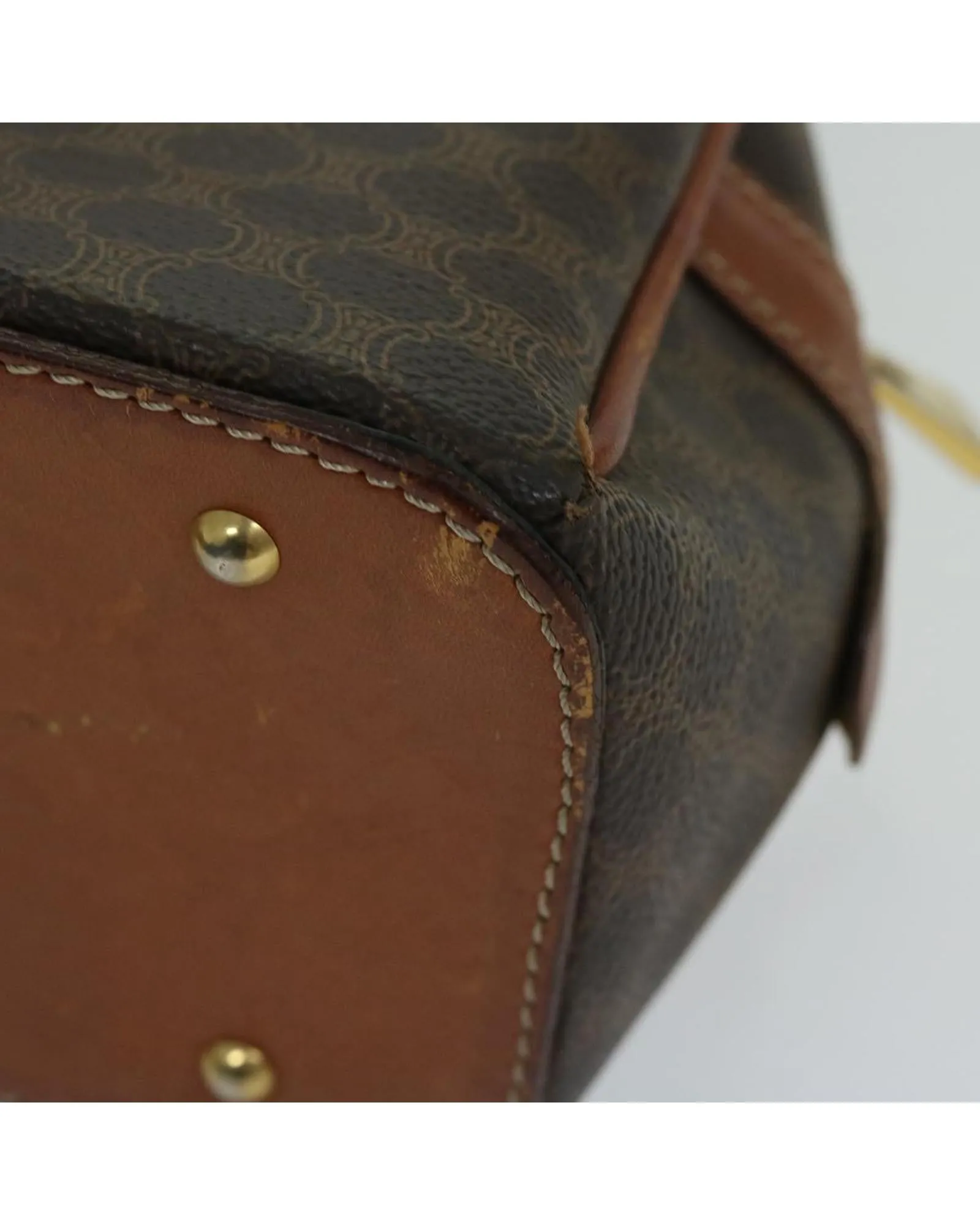 Authentic Brown Canvas Hand Bag with Unique Design