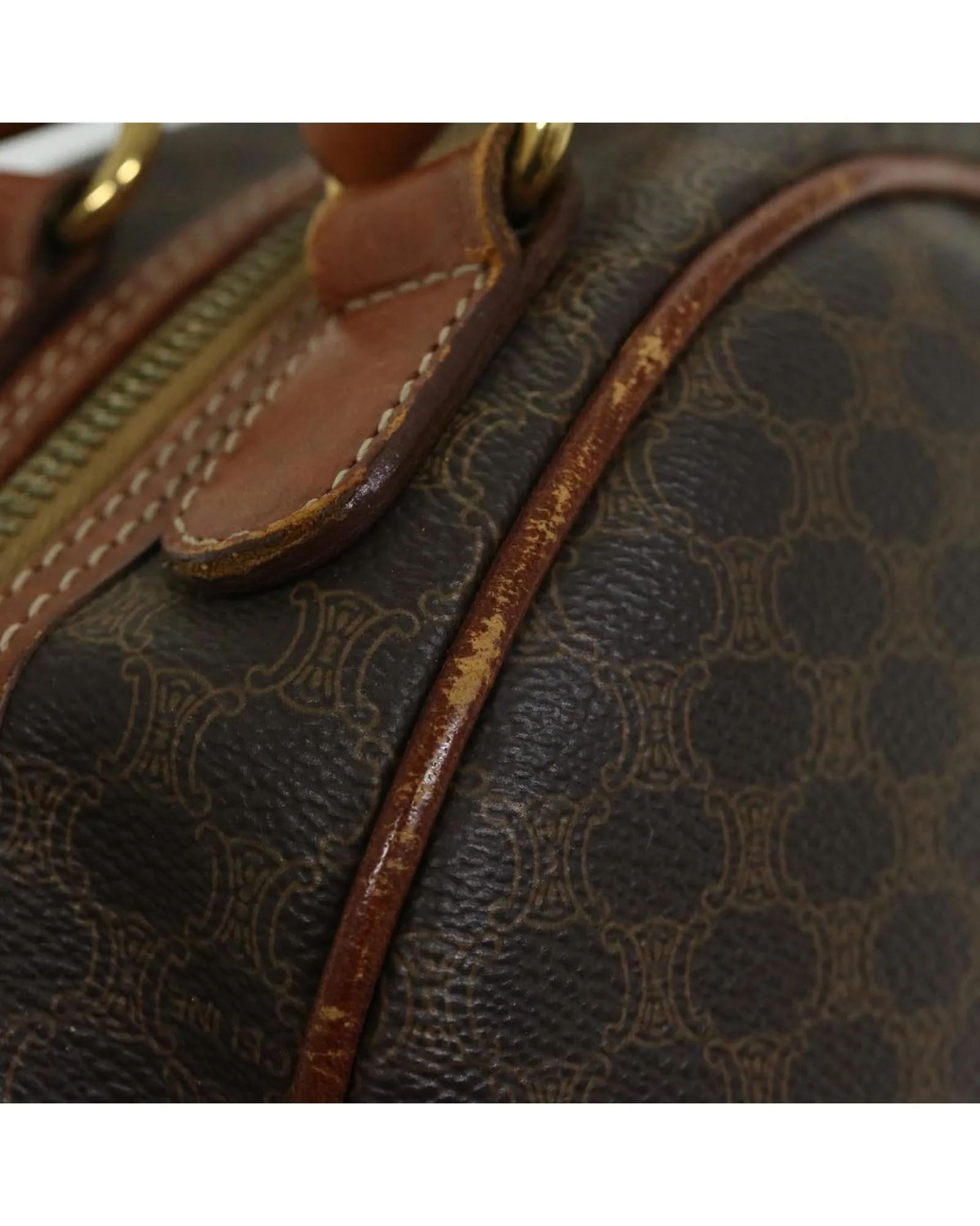 Authentic Brown Canvas Hand Bag with Unique Design