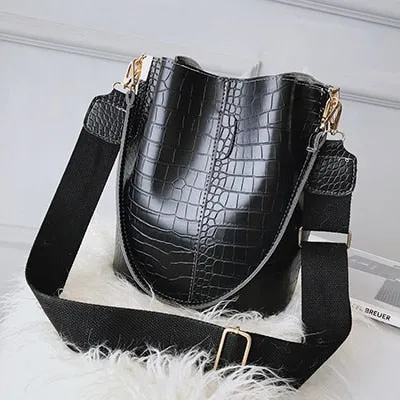 Back To College Deanwangkt Vintage Leather Stone Pattern Crossbody Bags For Women New Shoulder Bag Fashion Handbags And Purses Bucket Bags