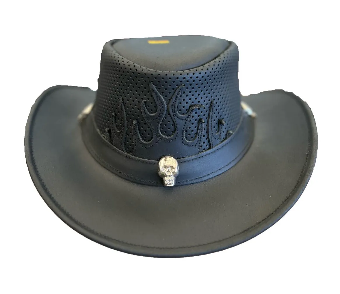 Black Cowboy Hat With Skull