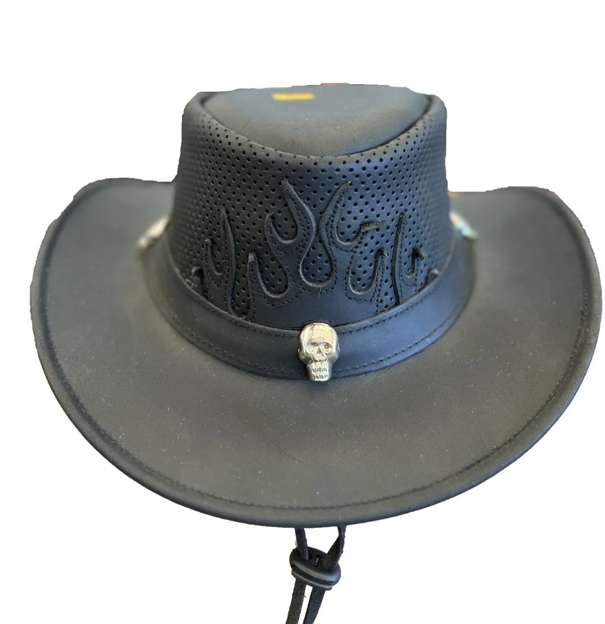 Black Cowboy Hat With Skull