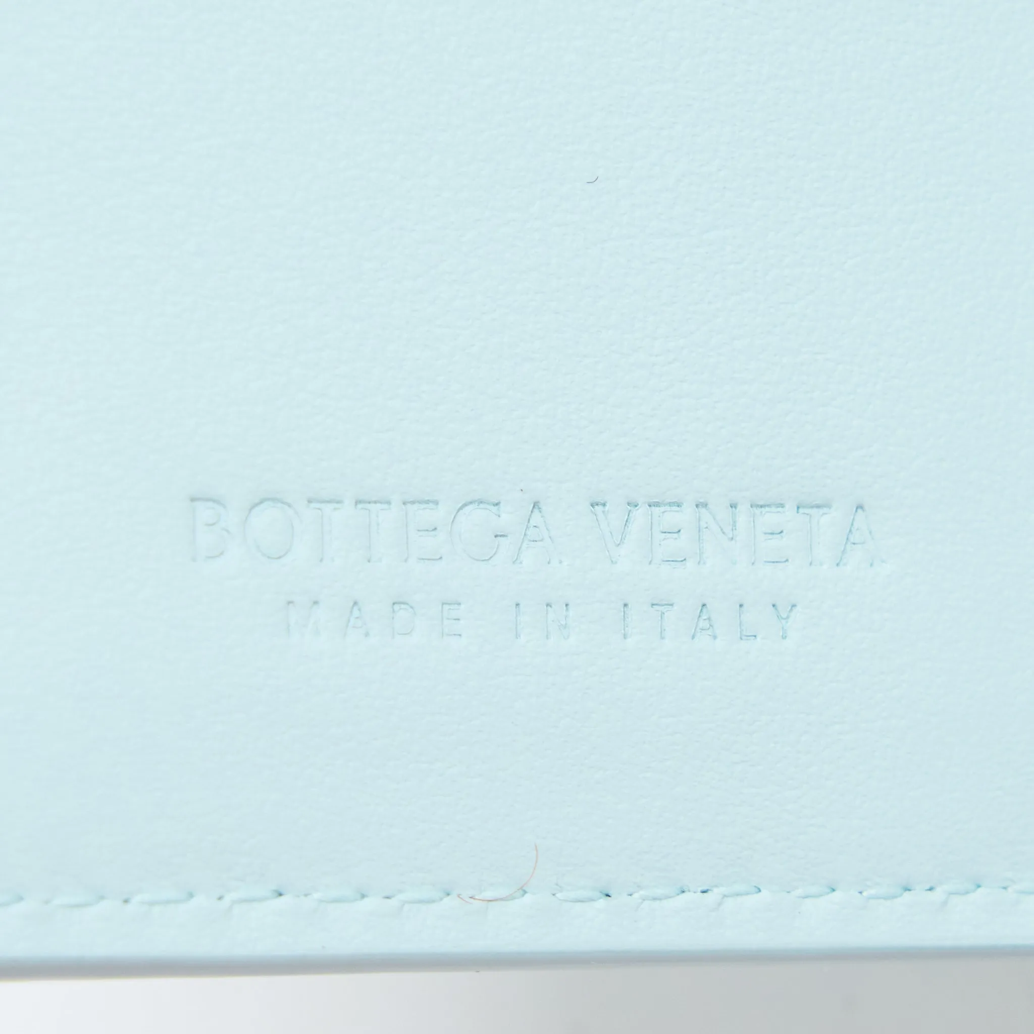Bottega Veneta Bi-Fold Zip Wallet Lambskin Light Blue GHW