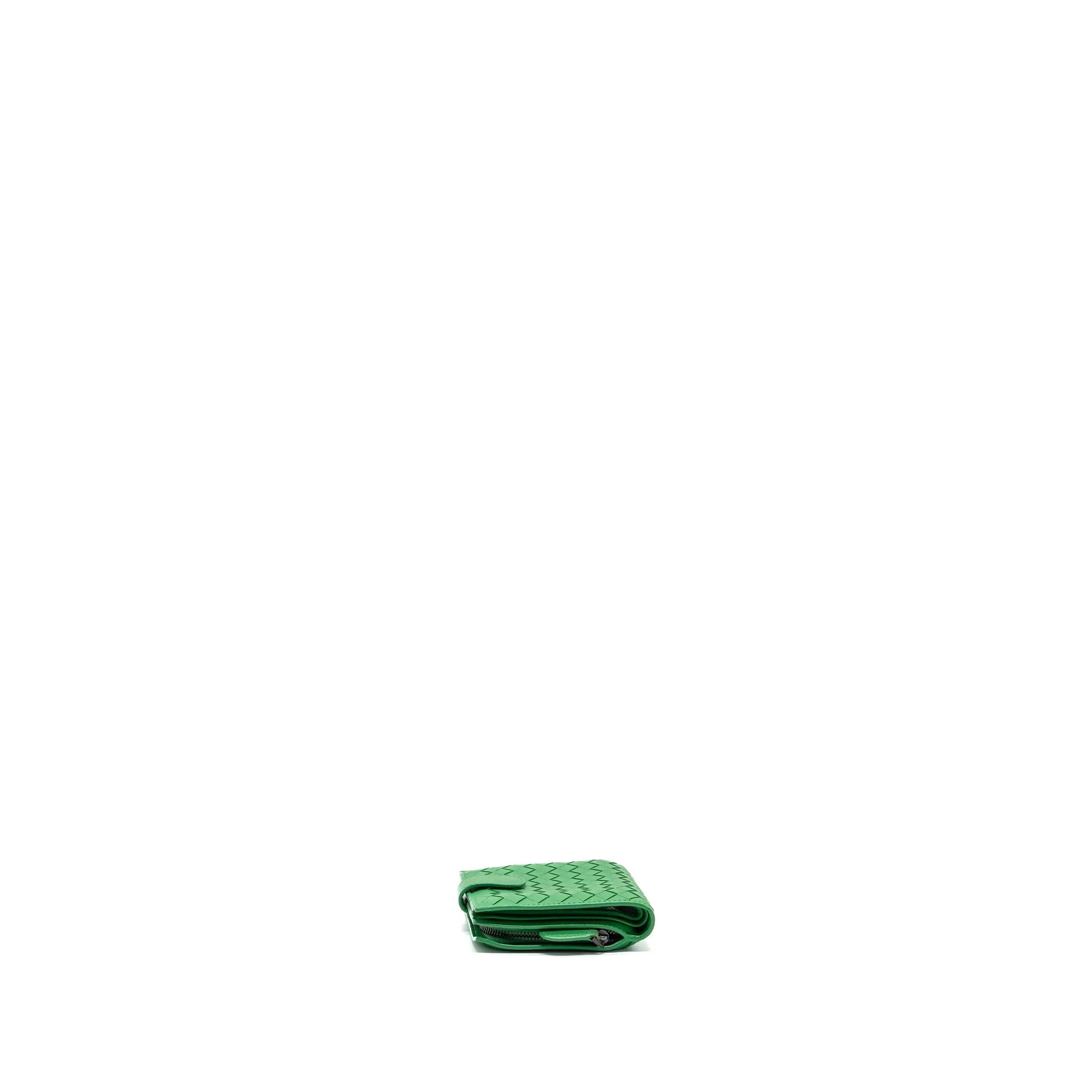 Bottega Veneta Fold Wallet Leather Green SHW