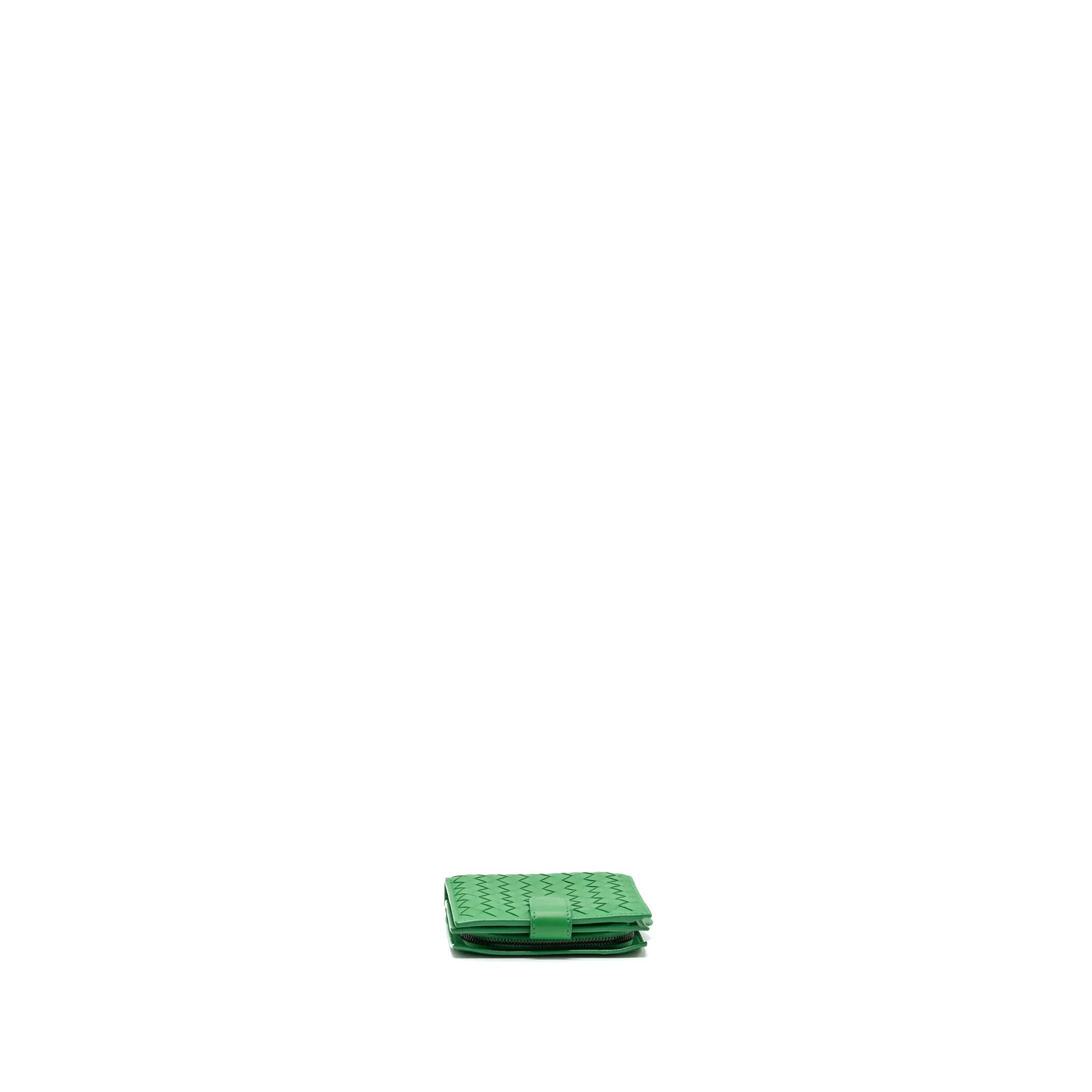 Bottega Veneta Fold Wallet Leather Green SHW