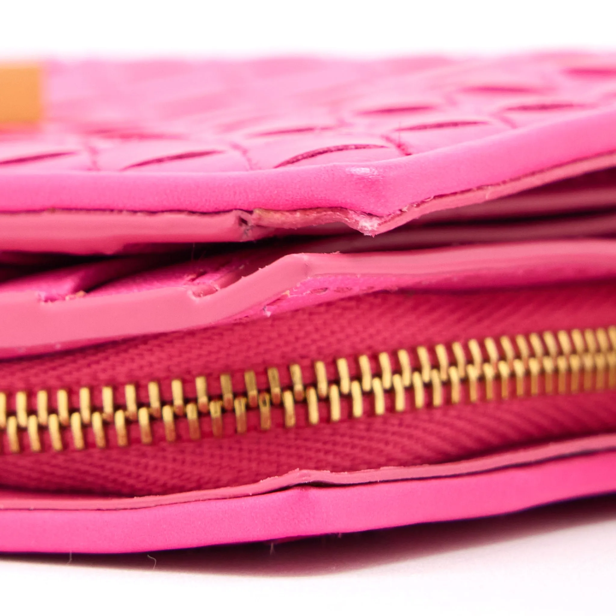 Bottega Veneta Fold Wallet Nappa Pink GHW