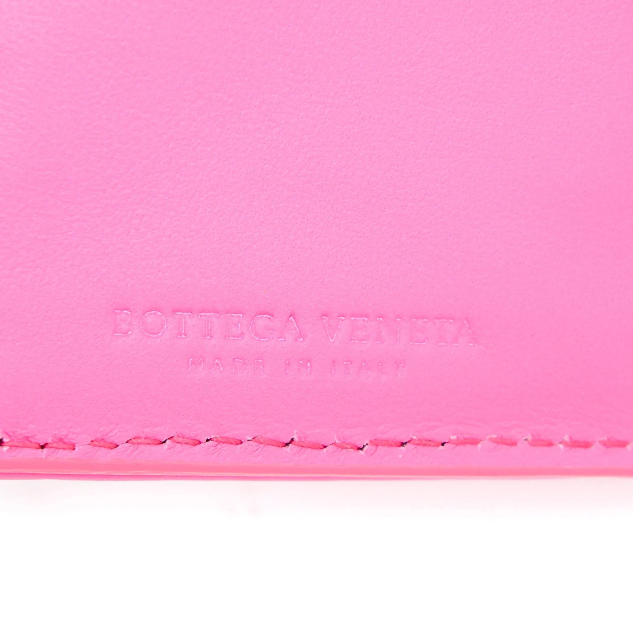 Bottega Veneta Fold Wallet Nappa Pink GHW