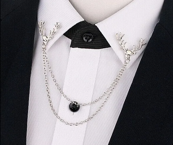 Brooch with Double Chain Collar Pins
