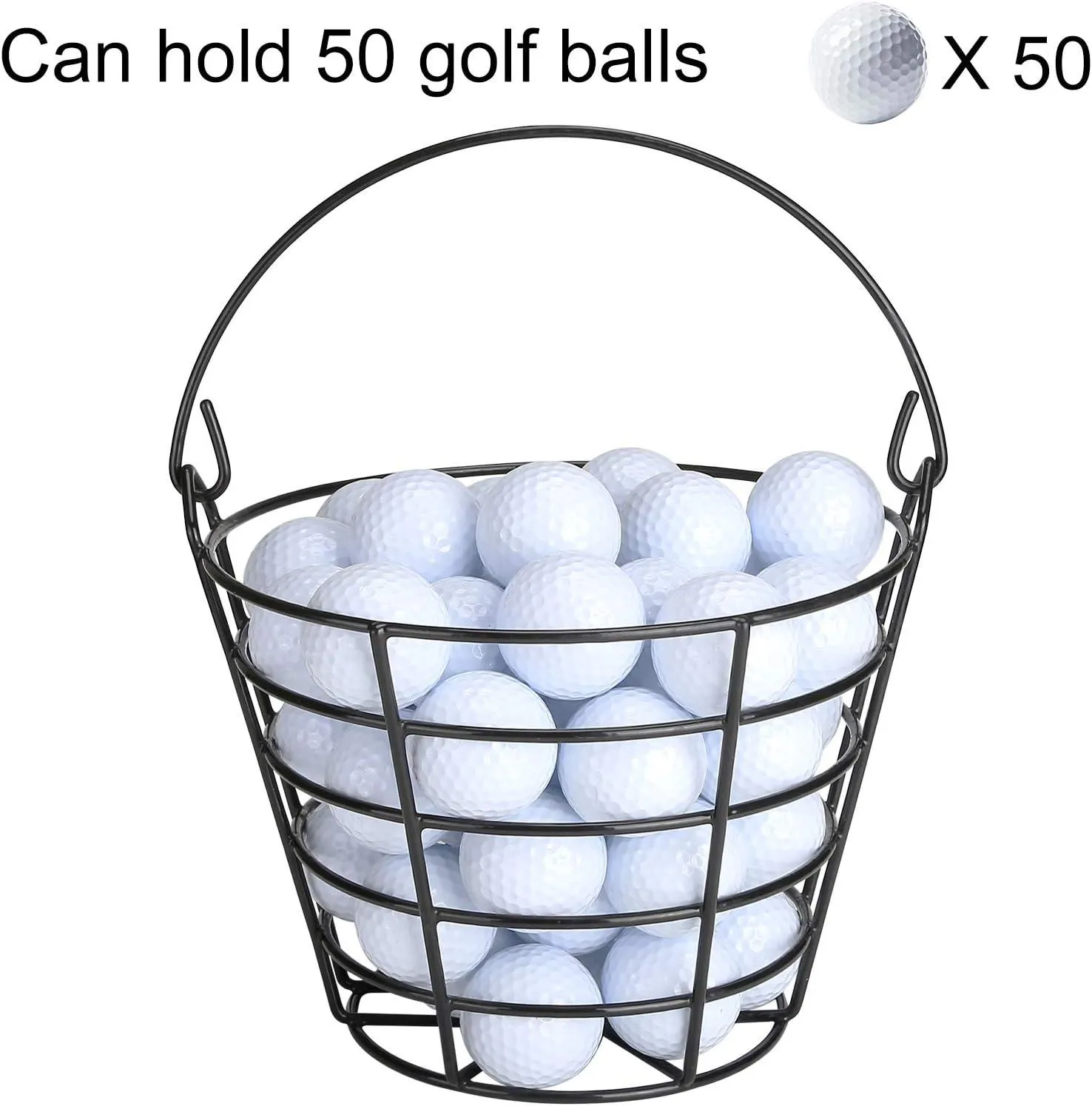 Bucket of Golf Balls: Container that holds 50 golf balls with handles for easy practice - 10L0L