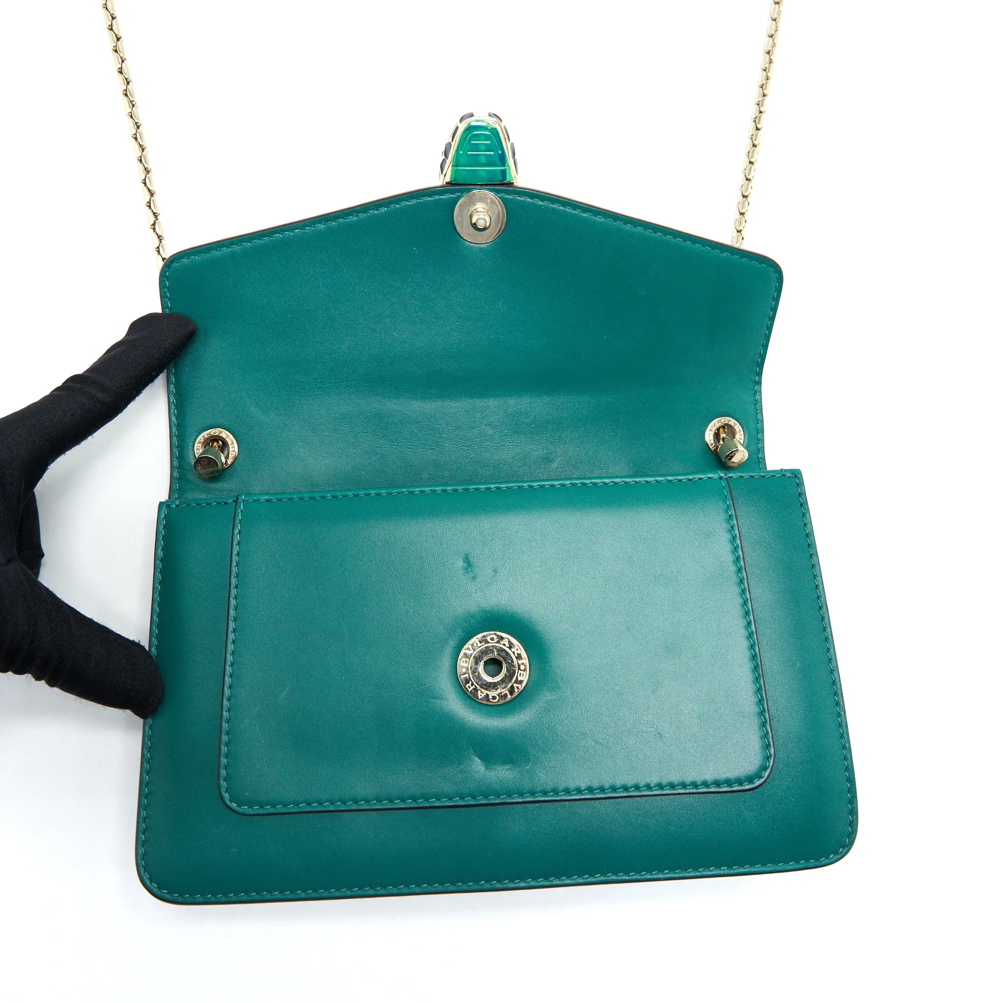 Bvlgari Sling Crossbody Bag Green