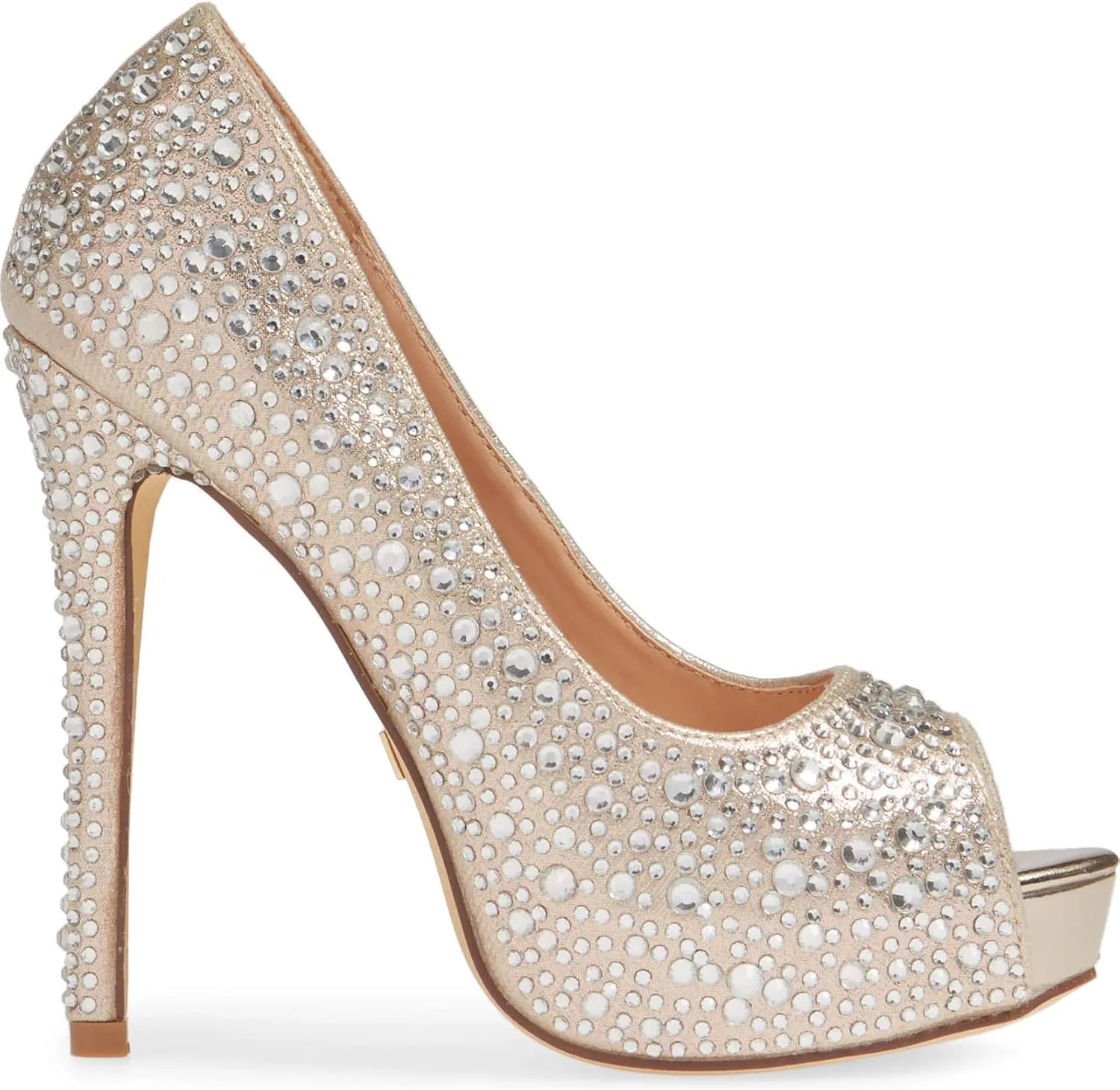Candy Silver Open Toe Platform Rinestone Crystal Slingback Pump