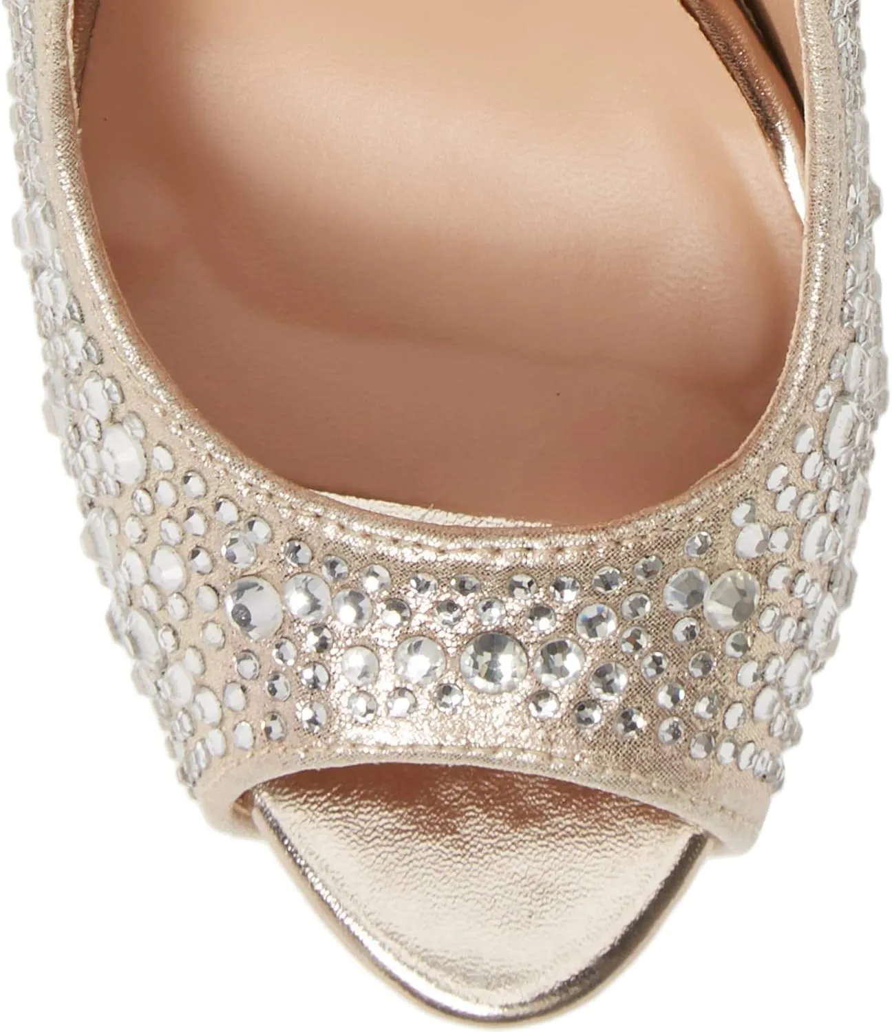 Candy Silver Open Toe Platform Rinestone Crystal Slingback Pump