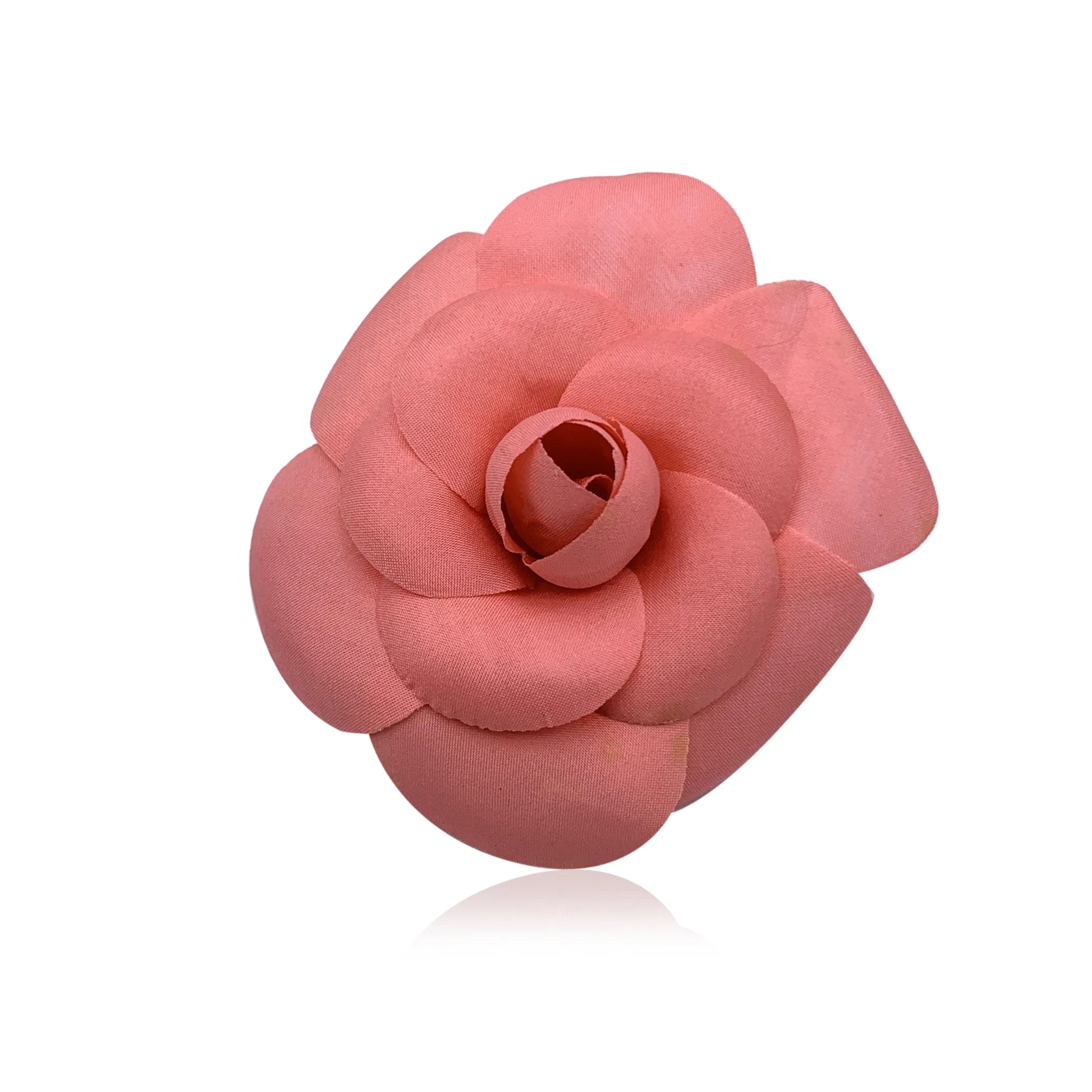 Chanel Vintage Fabric Pink Flower Camellia Camelia Pin Brooch