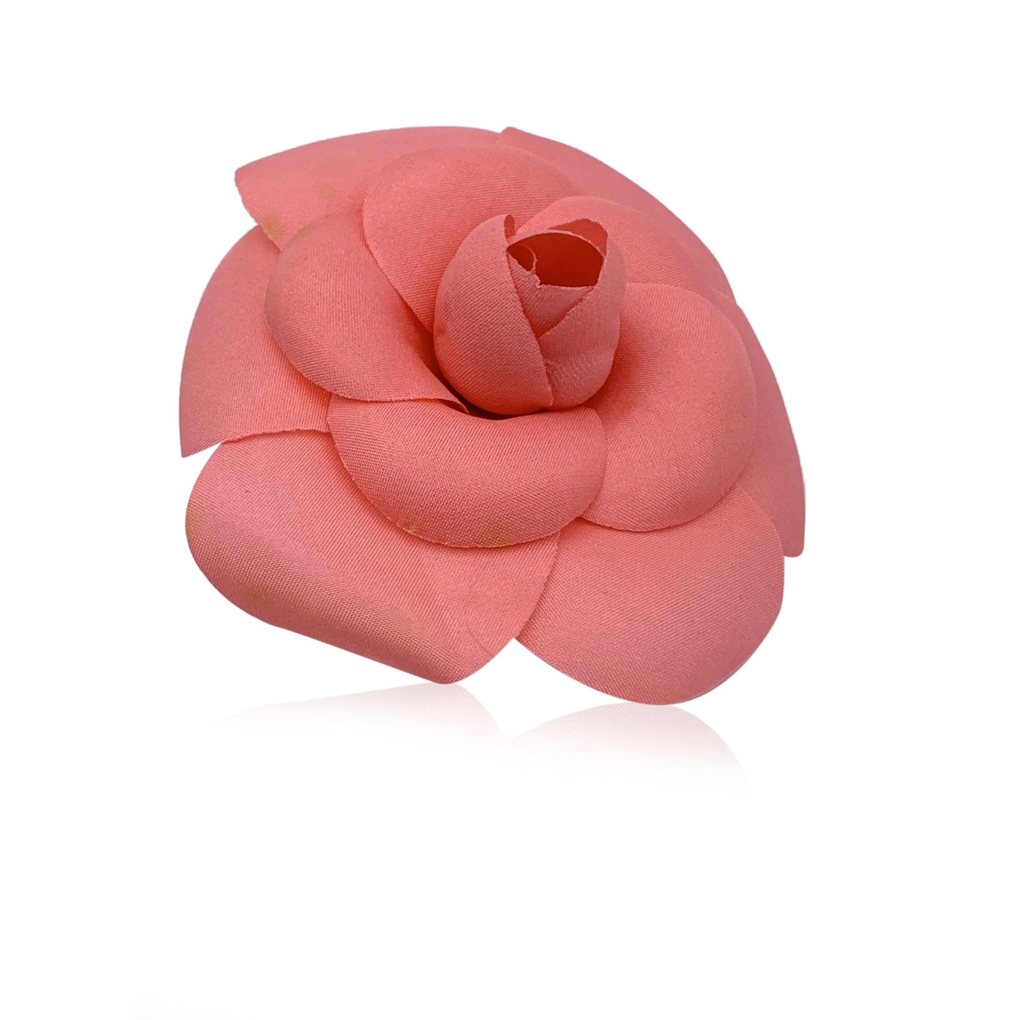 Chanel Vintage Fabric Pink Flower Camellia Camelia Pin Brooch