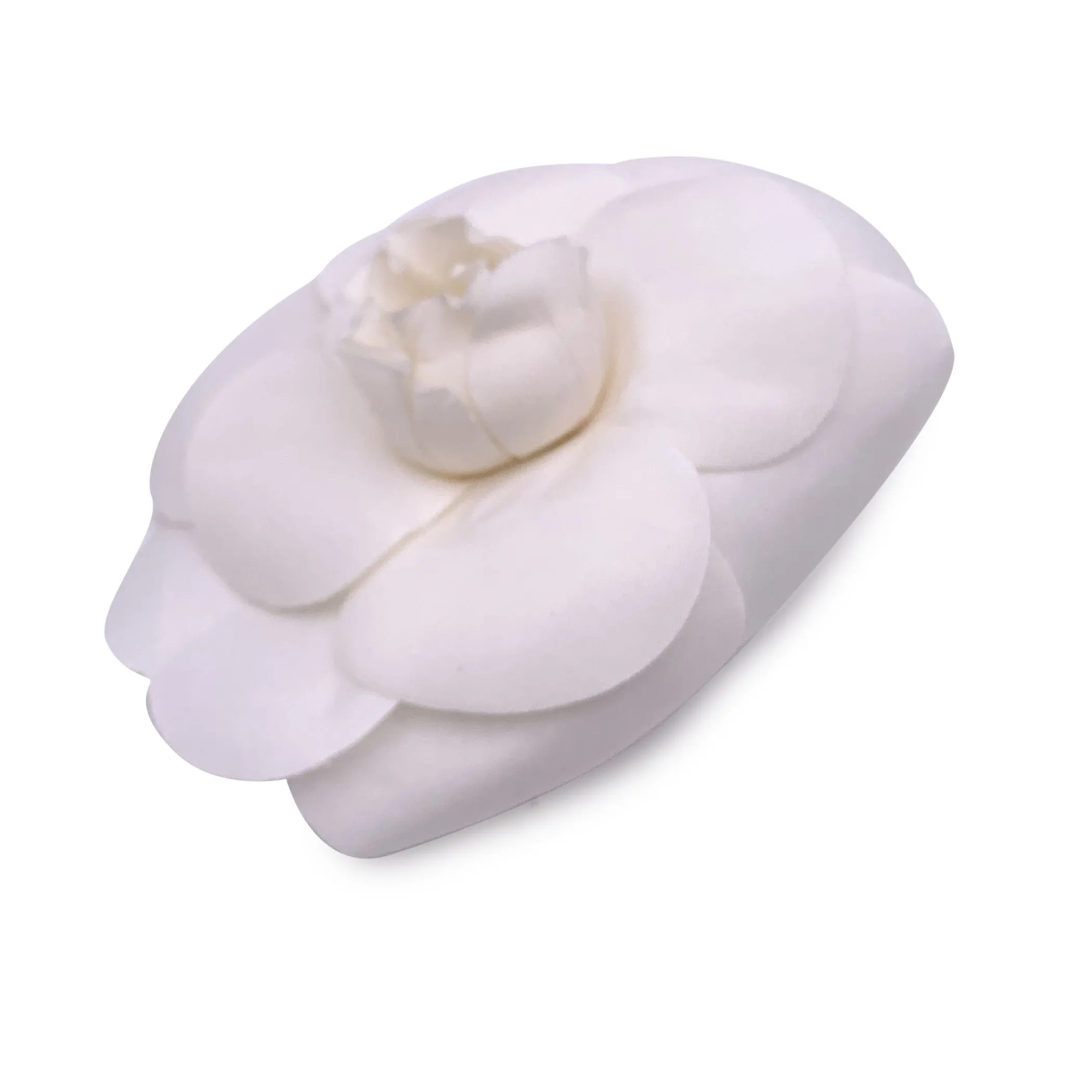 Chanel Vintage White Fabric Camelia Flower Camellia Brooch Pin