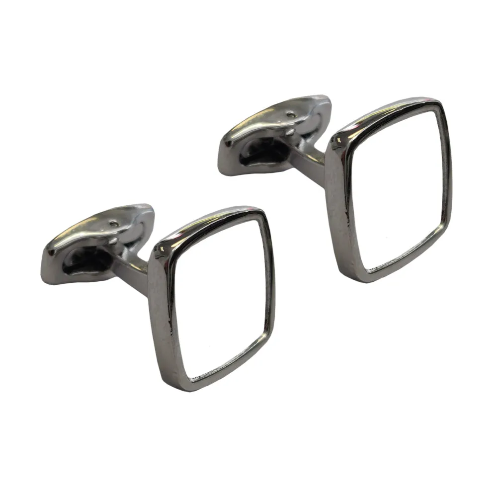 Cufflinks - PREMIER Range - Chrome - Curved Square
