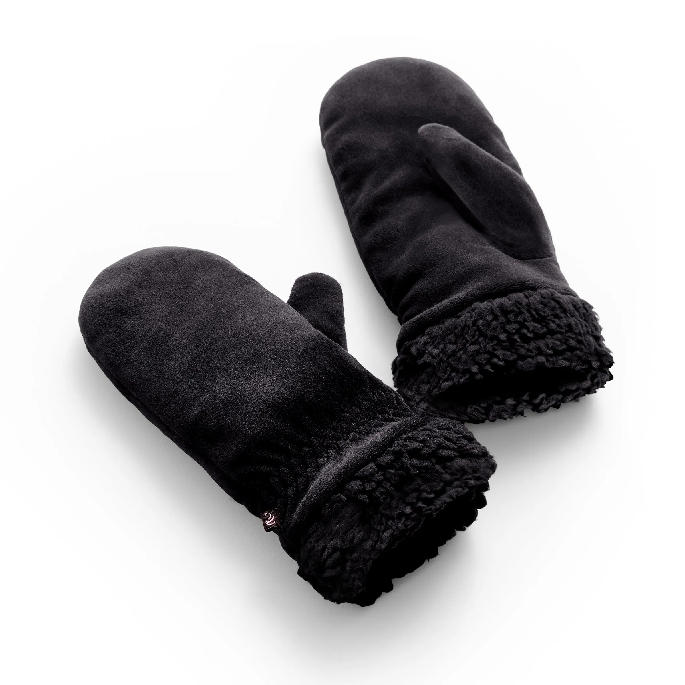 Double Plush Velour Mitten with Faux Sherpa Cuff