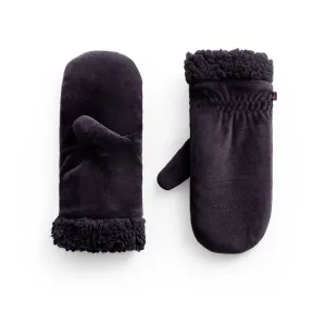 Double Plush Velour Mitten with Faux Sherpa Cuff