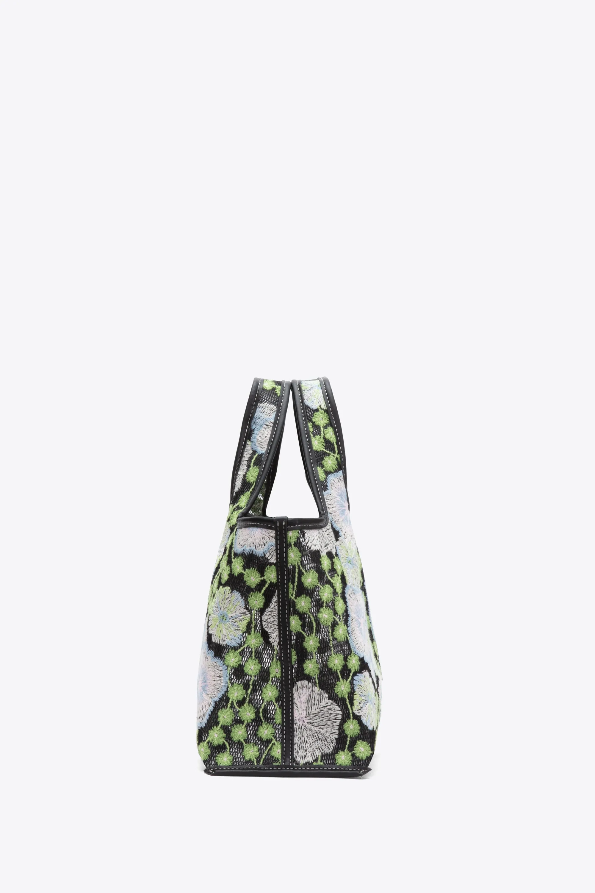 Floral Embroidery Mini Market Tote