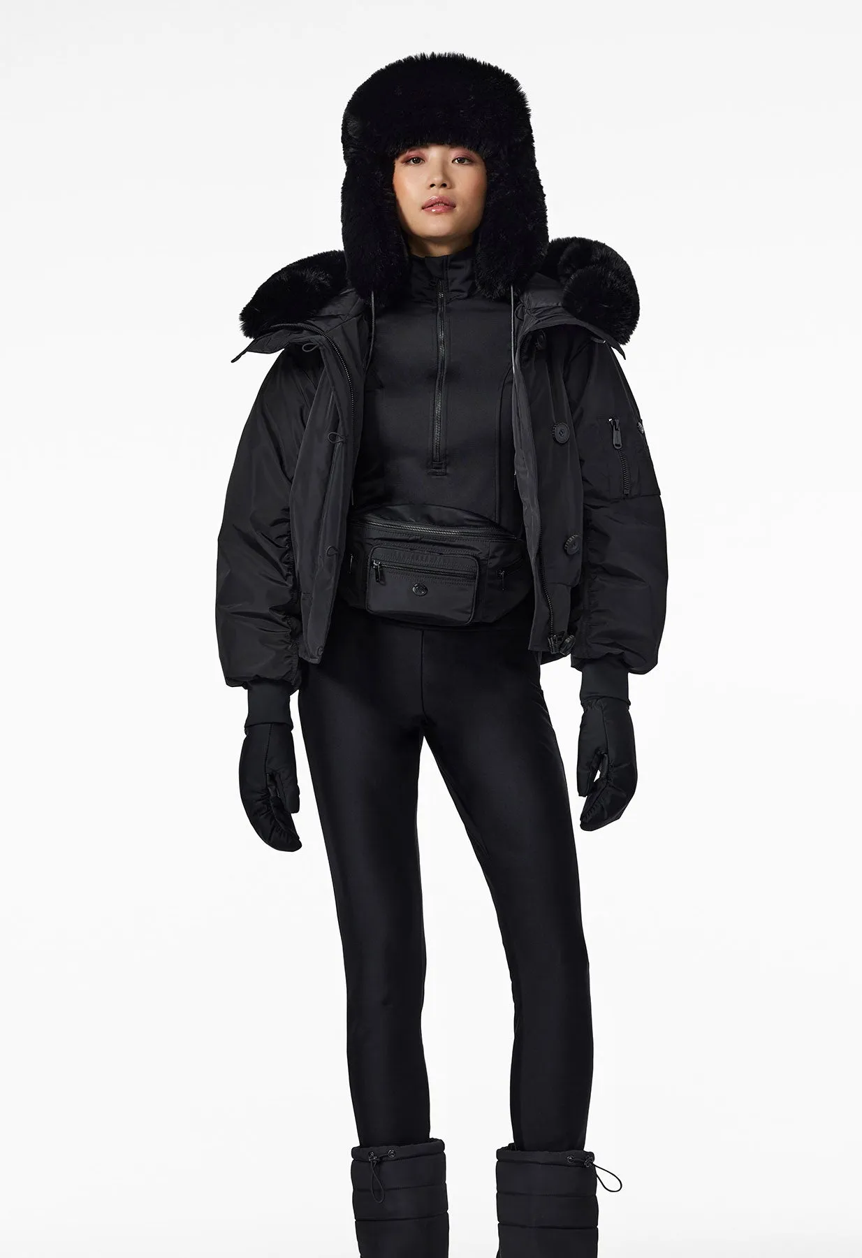 Goldbergh Cher Faux Fur Trapper Hat in Black