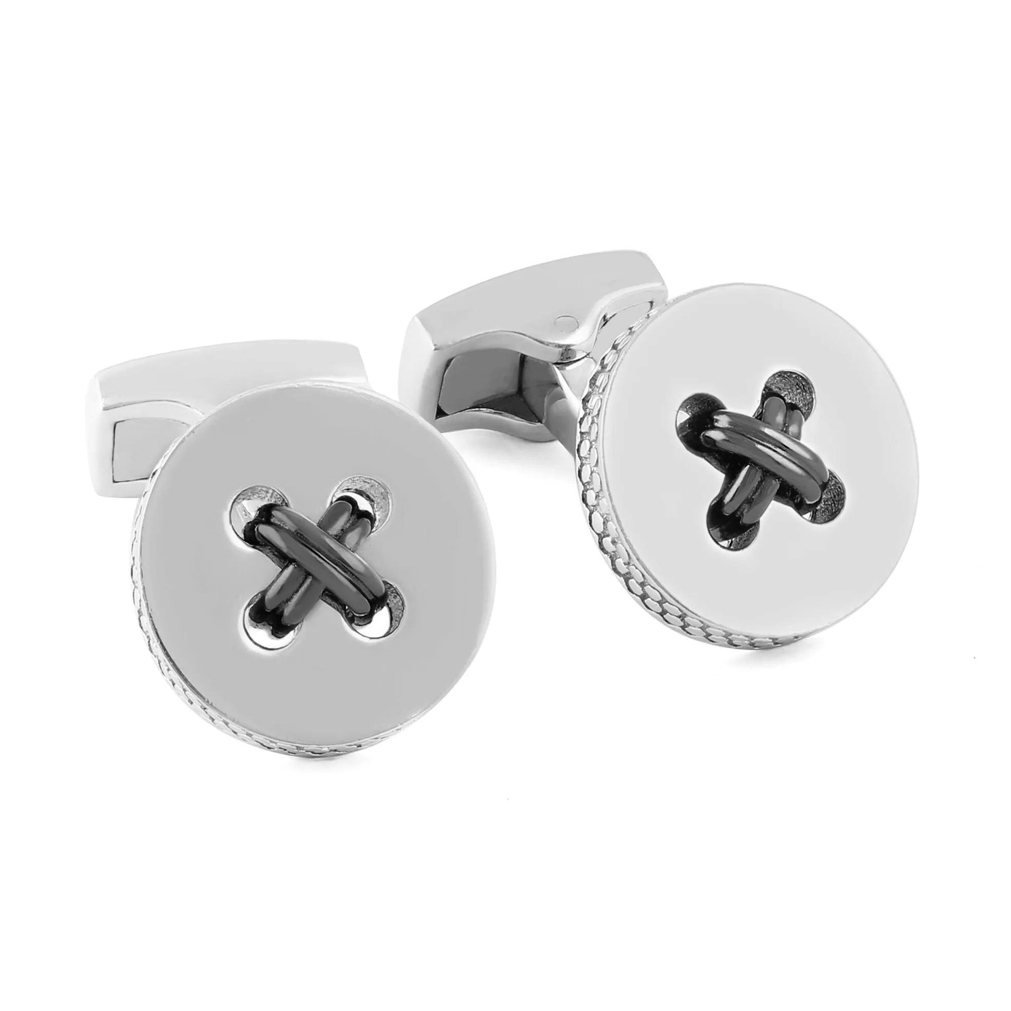 Gunmetal Button Cufflinks