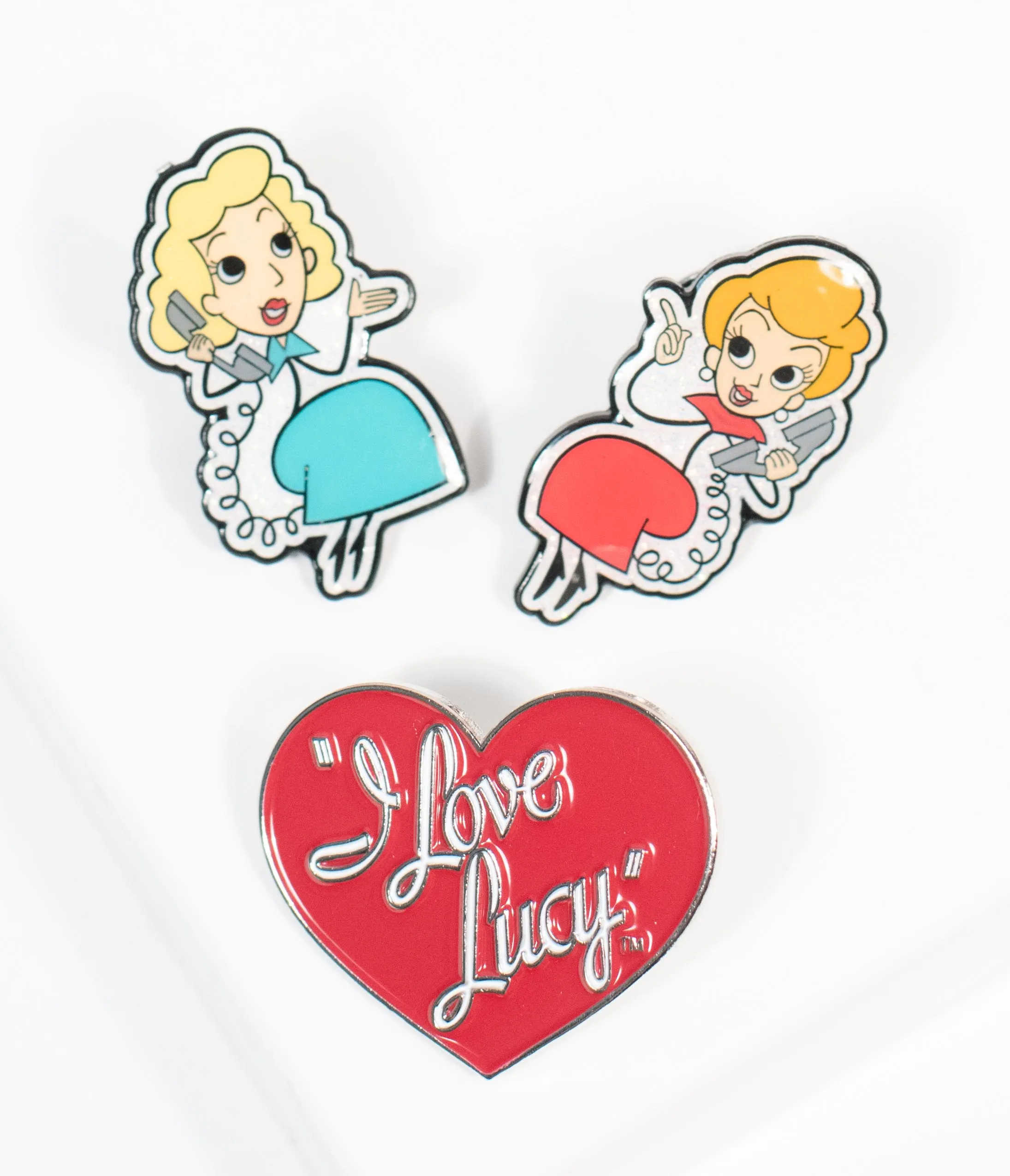 I Love Lucy x Unique Vintage Lucy & Ethel Pin Set