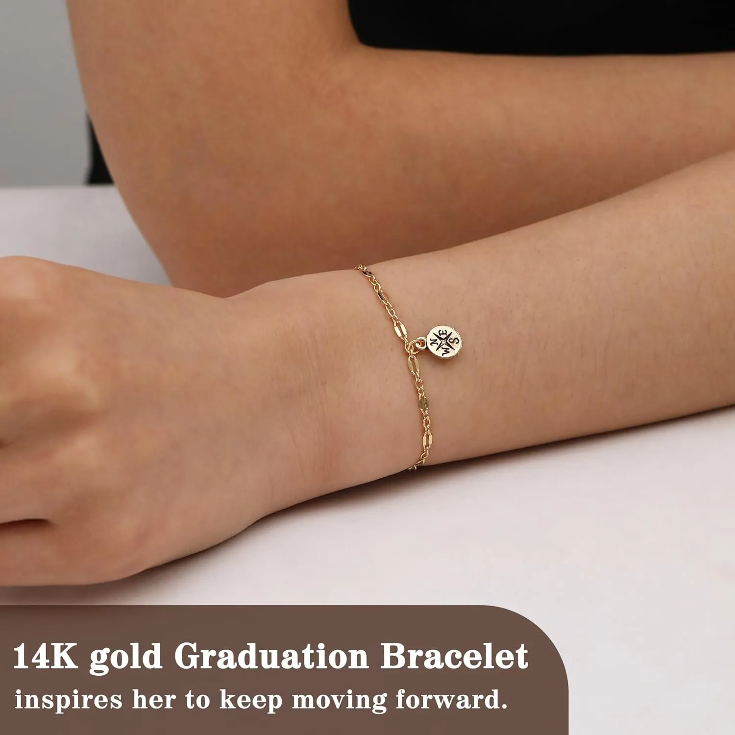 JSJOY Graduation Gifts for Her Class Of 2024 Gold Bracelets for Women 8th Grade High School College Inspirational Gifts for Daughter Granddaughter Sister Friend